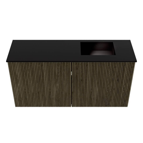 Mondiaz JOYA 80cm meuble de toilette - couleur Shadow - Lavabo FAYE position Droite Sans trou de robinet couleur Urban SW1421496