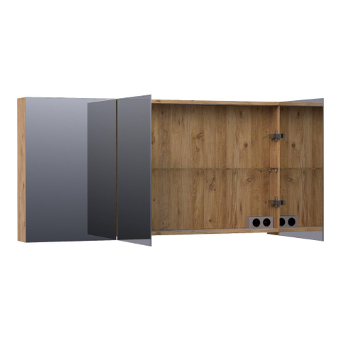 BRAUER Impress spiegelkast – 139x70x15 cm – 3 deuren, dubbelzijdige spiegeldeuren – Chateau SW393013