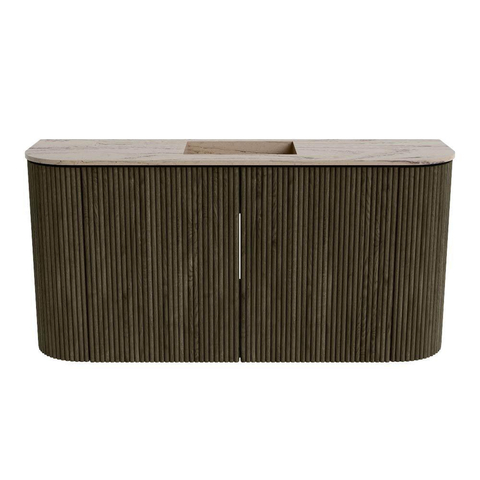 Mondiaz JOYA-DLUX 83.2cm toiletmeubel - ronding links en rechts kleur Shadow - Wastafel FAYE positie Midden Zonder kraangat kleur Arena. SW1426251