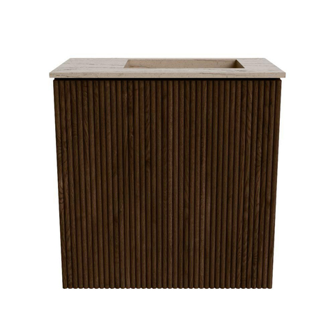 Mondiaz JOYA-DLUX 40cm toiletmeubel - kleur Walnut - Wastafel FAYE positie Rechts Zonder kraangat kleur Arena. SW1424302