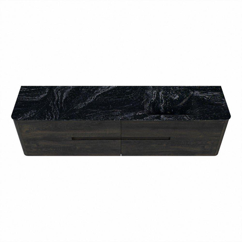 Mondiaz CIRO-DLUX Meuble de salle de bains - 190x45x50cm - Plan vasque Solid surface Lava - 1 lavabo à droite - 1 trou de robinet - 4 tiroirs - Shadow SW1532504