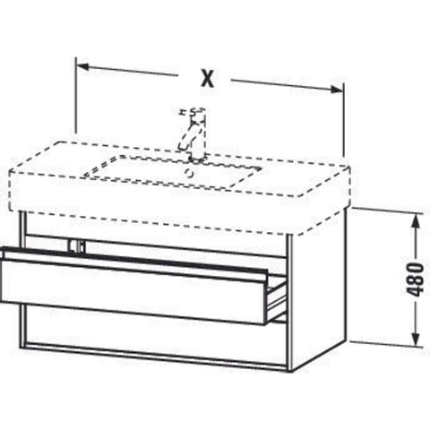 Duravit Ketho Meuble sous-lavabo avec 2 tiroirs 80x45.5x41cm pour Vero 032985 basalte 0280210