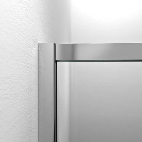 Sealskin Contour paroi de douche à l'italienne type A3 - 88x200cm - verre de sécurité clair 6 mm - avec revêtement Sealglas - aspect argenté brillant SW1471973