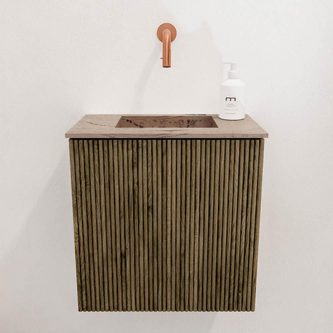 Mondiaz JOYA-DLUX 40cm toiletmeubel - kleur Dusk - Wastafel FAYE positie Midden Zonder kraangat kleur Arena. SW1425734