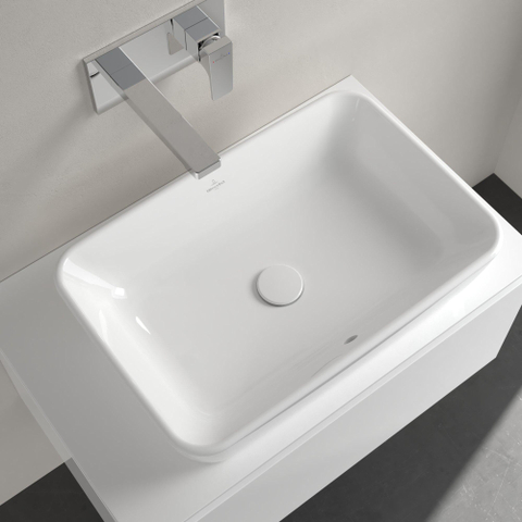 Villeroy & Boch Architectura opzetwastafel - 60x40.5cm - zonder kraangat - met overloop CeramicPlus - White Alpine (glans wit) SW762344