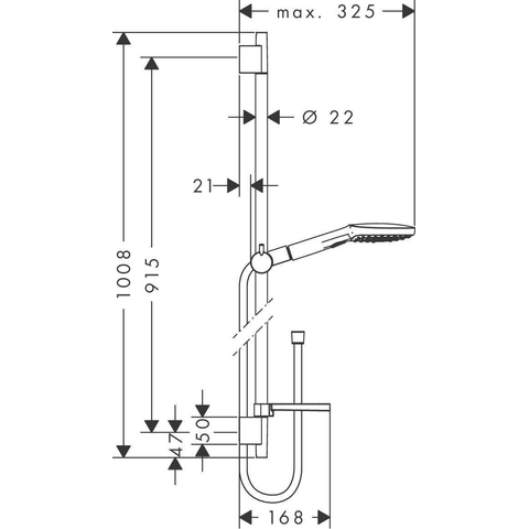 Hansgrohe Raindance Select E Doucheset - 120 - 3jet - met Unica - glijstang 90 cm en zeepschaal - hoogglans chroom GA15949