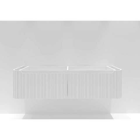 H&R badmeubelen Juice Meuble sous vasque - 160x45x40cm - angles arrondis - façade 3D - 2 tiroirs - poignée intégrée - blanc brillant SW862850