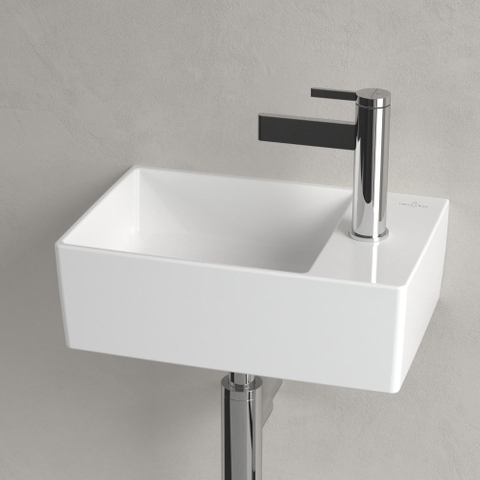 Villeroy & Boch memento 2.0 fontein - 40x26cm - 1 kraangat - zonder overloop CeramicPlus - White Alpine (glans wit) SW336036
