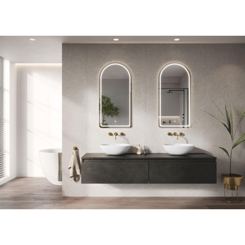H&R Badmeubelen Arc Spiegel - 50x100cm - dimbaar - LED - verwarming SW1419164