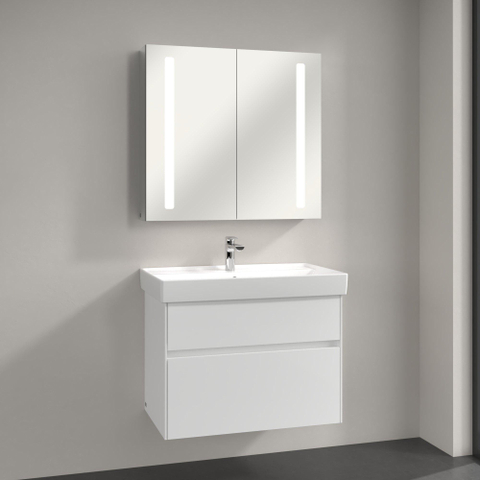 Villeroy & Boch my view 14 My view spiegelkast - 80x75cm - 2 deuren en led verlichting - zilver 1024980