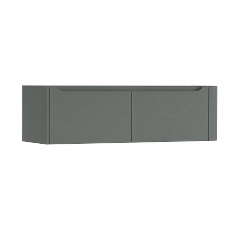 H&R Badmeubelen Juice Meuble sous lavabo - 140x45x40cm - angle droit arrondi - 2 tiroirs - poignée intégrée - Petrol mat SW1110277