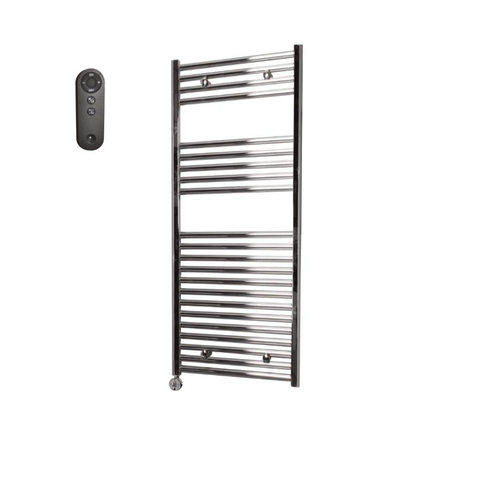 Sanicare HVS Radiateur électrique - 111,8x45cm - 435W - avec télécommande - thermostat - chrome - en bas à gauche - chrome SW1210781