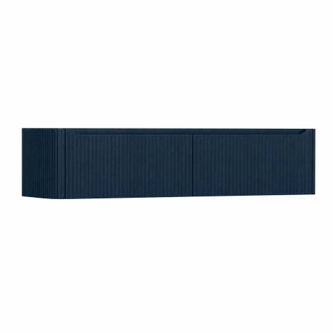 H&R Badmeubelen Juice Wastafelonderkast - 180x45x40cm - linkerhoek afgerond - 3D-front - 2 lades - geïntegreerde greep - blue oak SW1260428