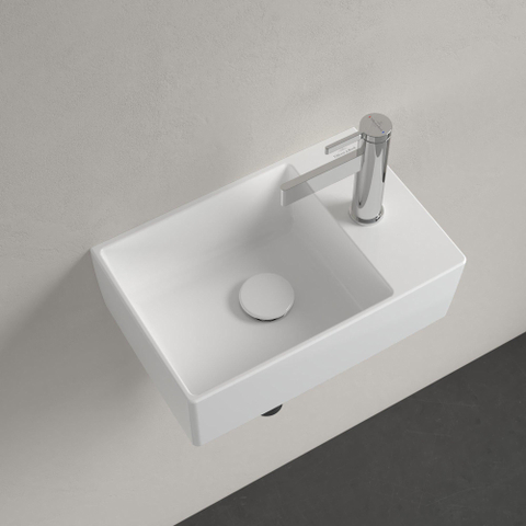 Villeroy & Boch memento 2.0 fontein - 40x26cm - 1 kraangat - zonder overloop CeramicPlus - White Alpine (glans wit) SW336036