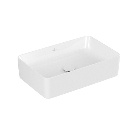 Villeroy & Boch Collaro opzetwastafel rechthoekig - 56x36cm - zonder overloop - zonder kraangat CeramicPlus - White Alpine (glans wit) SW358360