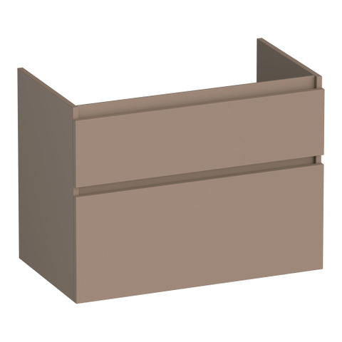 BRAUER Delight meuble sous-lavabo - 80x46x60cm - 2 tiroirs softclose - sans poignée - 1 découpe pour siphon - moka mat SW1199407