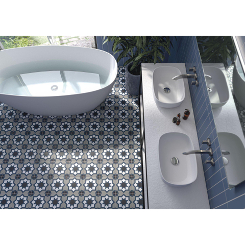 SAMPLE Terravito Camino wand- en vloertegel - 20x20cm - 8.6mm - Vierkant - Hidra Capri Cold SW735738
