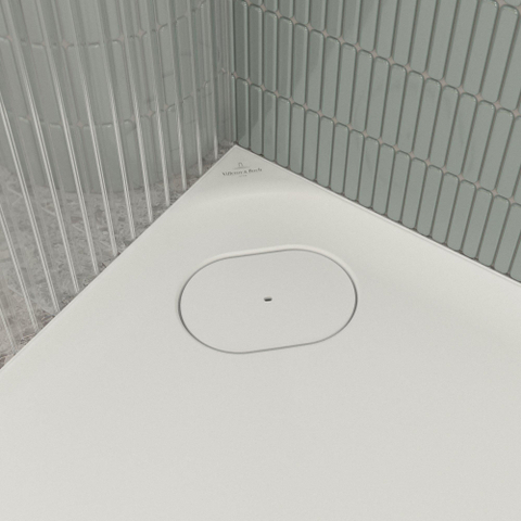 Villeroy & Boch Ecora douchebak - 90x90x3.5cm - hoekafvoer - stone white (wit) SW1558920
