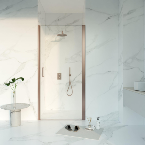 Fortifura Galeria Douchedeur - 100x200 - Profiel veiligheidsglas - antikalk - PVD - geborsteld koper SW1122495