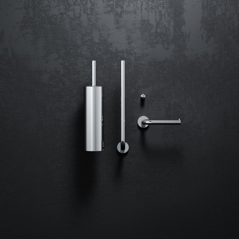 Clou InBe Ensemble porte-balai de toilettes 8x35.7cm montage mural chrome SW9806