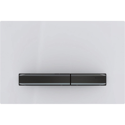 Geberit Sigma50 bedieningsplaat - 2-toets spoeling - vierkant - zwart chroom wit SW420199