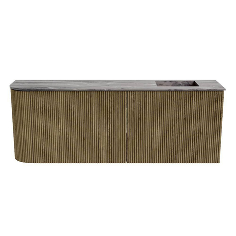 Mondiaz JOYA-DLUX 111.6cm toiletmeubel - ronding links kleur Dusk - Wastafel FAYE positie Rechts Zonder kraangat kleur Sombra. SW1426176