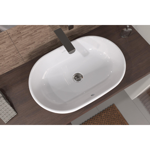 Villeroy & Boch Architectura vasque à poser 60x40x15,5cm - ovale avec trop-plein Blanc Alpin brillant Céramique SW762340