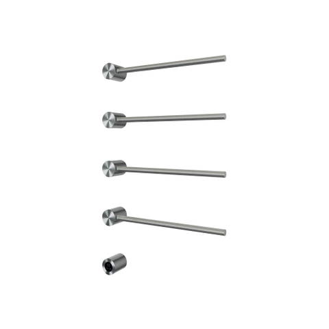 Hotbath &MORE Handdoekradiator - 50x76cm - rond - 4 stangen - horizontaal - met schakelaar - geborsteld nikkel (RVS) SW1245698
