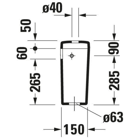 Duravit D-code Reservoir - 390x375x175mm - dualflush - met binnenwerk - wit 0315246