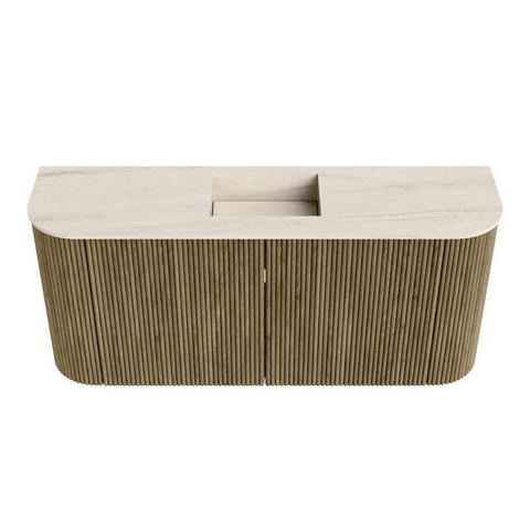 Mondiaz JOYA-DLUX Meuble de salle de bains 93.2cm - arrondis gauche et droite couleur Dusk - Vasque FAYE position Milieu Sans trou de robinet couleur Meli SW1425868