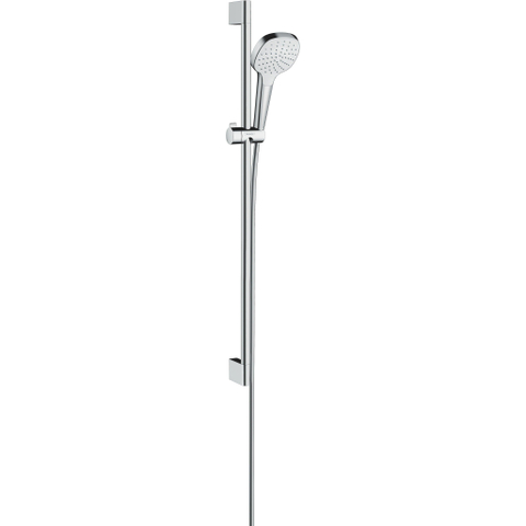 Hansgrohe Croma select e Glijstangset - met Croma - select E - 1jet - handdouche 90cm - met isiflex B - doucheslang - 160cm wit/chroom - wit chroom 0605317
