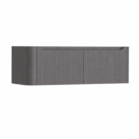 H&R Badmeubelen Juice Meuble sous lavabo - 120x45x40cm - angle gauche arrondi - 2 tiroirs - poignée intégrée - Wengé SW1110112