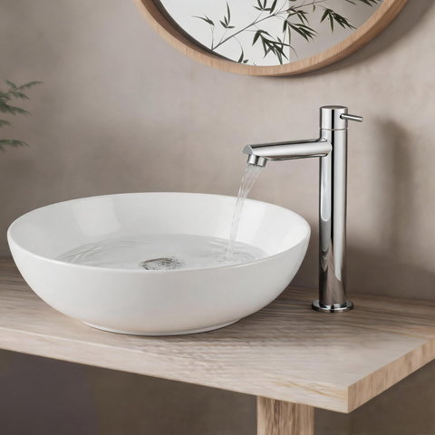 Fortifura Calvi Robinet de lavabo - 23cm - rehaussé - montage sur plan - chrome SW1476843