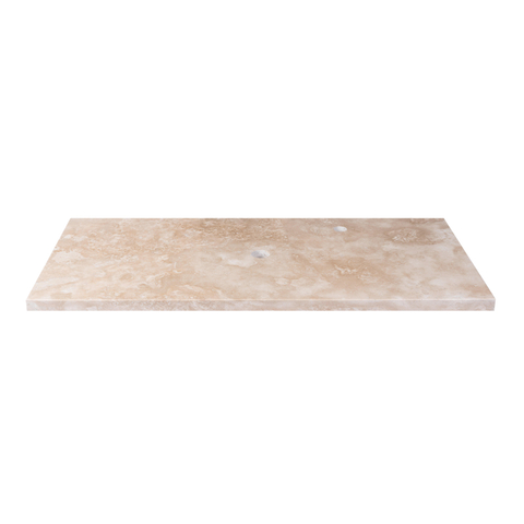 Saniclass Travertine plan sous vasque - 100x46cm - 1 trou de robinet - 1 découpe pour le siphon - pierre naturelle marbrée SW1242430