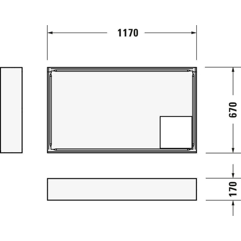 Duravit D-code Kunststof douchebak acryl rechthoekig - zonder paneel - 120x70cm - met afvoergat - diameter 90mm - wit 0295843