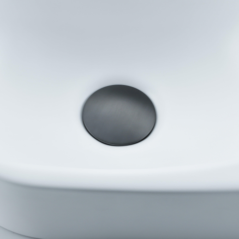 Fugaflow Efficiente Pietra Ensemble lave-mains - 40x21.5x12cm - droite - lisse - demi-ronde - 1 trou de robinet - céramique - robinet lave-mains gunmetal - bouchon de vidage - siphon abaissé - blanc mat SW1442362