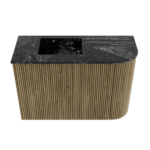 Mondiaz JOYA-DLUX 61.6cm toiletmeubel - ronding rechts kleur Dusk - Wastafel FAYE positie Links Zonder kraangat kleur Lava. SW1423291