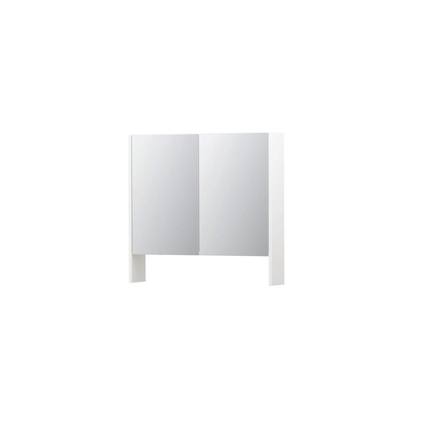 Ink spk3 armoire de toilette avec double portes en miroir, 2 portes avec étagère ouverte et prise de courant/interrupteur SW440207