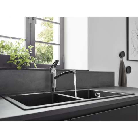 Hansgrohe keukenkranen Focus - 1 gats keukenkraan - ecosmart - met draaibare uitloop - coolstart - hoogglans chroom 0605472
