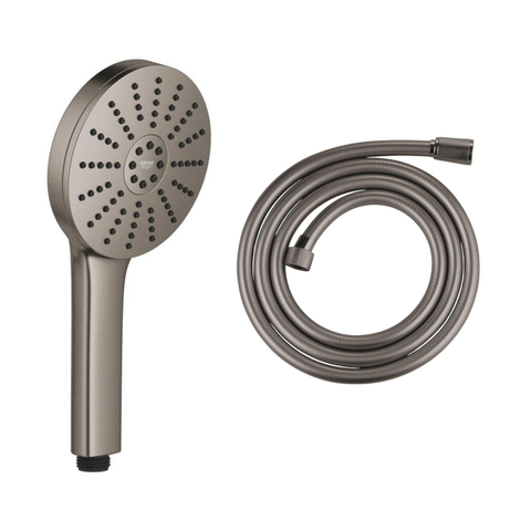 Grohe Vitalio Joy Handdoucheset - rond - 3 straalsoorten - silverflex doucheslang - 175cm - brushed hard graphite (antraciet) SW1565494