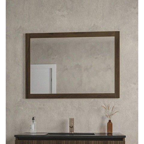 Saniclass Holz Base Badkamermeubelset - 100cm - 1 ronde waskom - zonder kraangaten - met spiegel - walnoot SHOWROOMMODEL SHOW26551