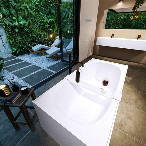 MONDIAZ FREEZE Baignoire îlot - 180x85cm - Cale SW491486