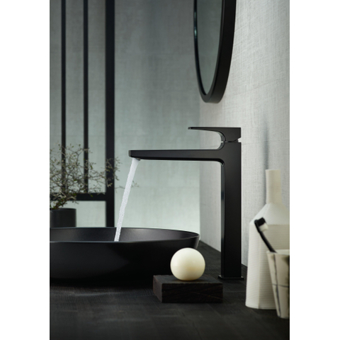 Hansgrohe Metropol Mitigeur lavabo 1 trou 260 avec vidage push open avec bec fixe 20.4cm noir mat SW297576