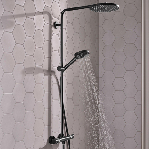 Hansgrohe Raindance Select S - select Regendoucheset - thermostaat - hoofddouche 24cm - mat zwart SW297615