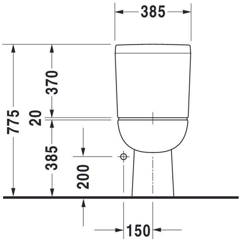 Duravit D-code Duoblokpot - diepspoel - met AO - 35.5x65cm - inclusief bevestiging - zonder reservoir - wit SW69725