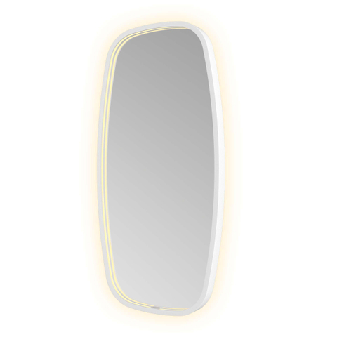 Hotbath &MORE Spiegel in aluminium frame / contour - 40x80cm - inclusief direct & indirect LED - spiegelverwarming - color changing - dimbaar - dottless - met afstandsbediening - mat wit SW1246853