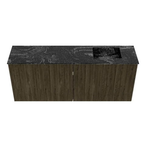 Mondiaz JOYA-DLUX Meuble de salle de bains 100cm - couleur Shadow - Vasque FAYE position Droite Sans trou de robinet couleur Lava SW1422835