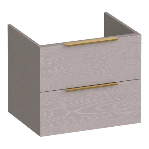BRAUER Elevate meuble sous-lavabo 60 sans poignées rapportées 2 tiroirs à fermeture douce et 1 découpe pour siphon - Timber Greige SW1200180
