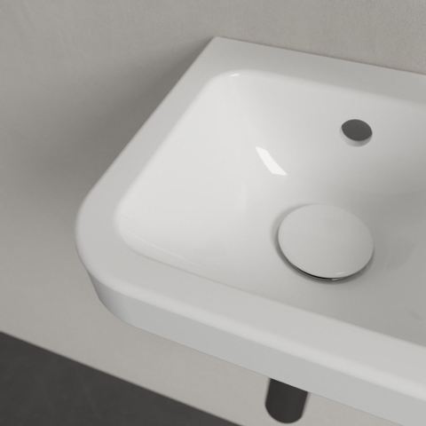 Villeroy & Boch Architectura fontein - 36x26cm - 1 kraangat rechts - met overloop CeramicPlus - White Alpine (glans wit) SW68794