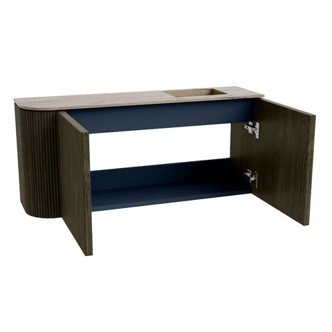 Mondiaz JOYA-DLUX Meuble de salle de bains 91,6cm - arrondi gauche couleur Shadow - Vasque FAYE position Droite 1 trou de robinet couleur Arena. SW1424843